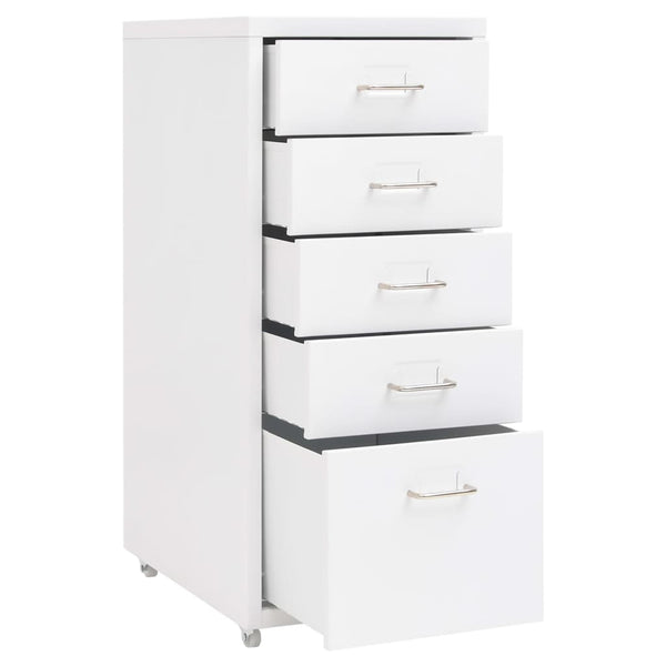 Weißer Aktenschrank mit Rollen