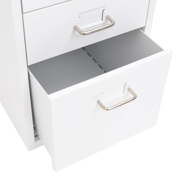 Weißer Aktenschrank mit Rollen
