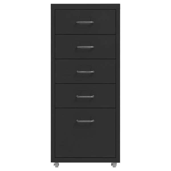 Rollbarer Aktenschrank Schwarz Metall