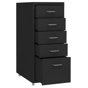 Rollbarer Aktenschrank Schwarz Metall