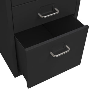 Rollbarer Aktenschrank Schwarz Metall