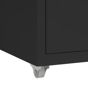 Rollbarer Aktenschrank Schwarz Metall