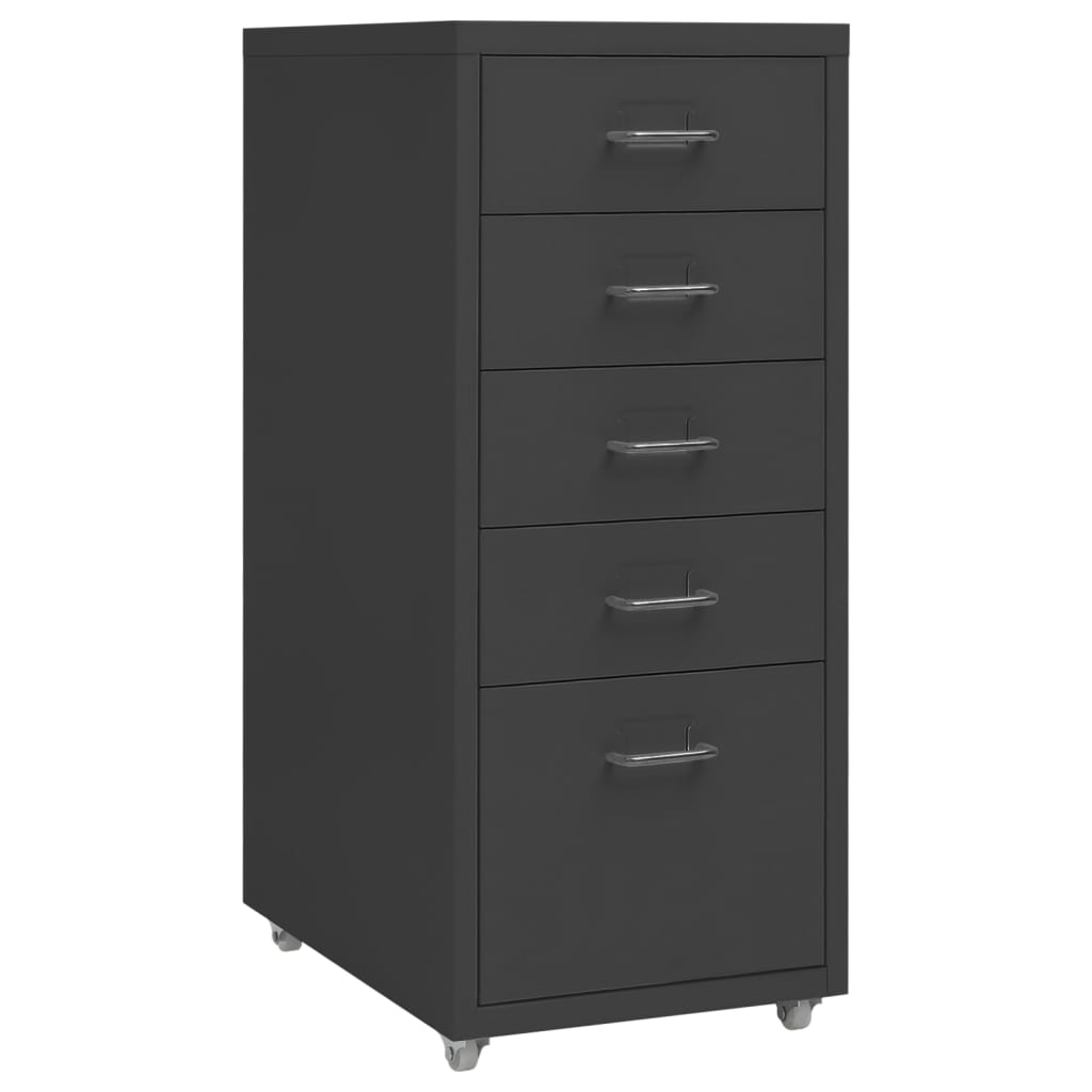 Rollbarer Aktenschrank Anthrazit Metall