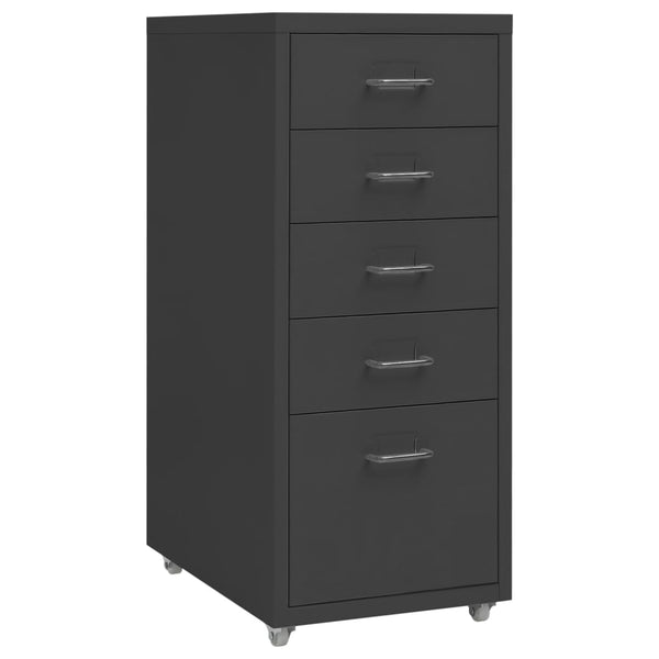 Rollbarer Aktenschrank Anthrazit Metall