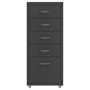 Rollbarer Aktenschrank Anthrazit Metall