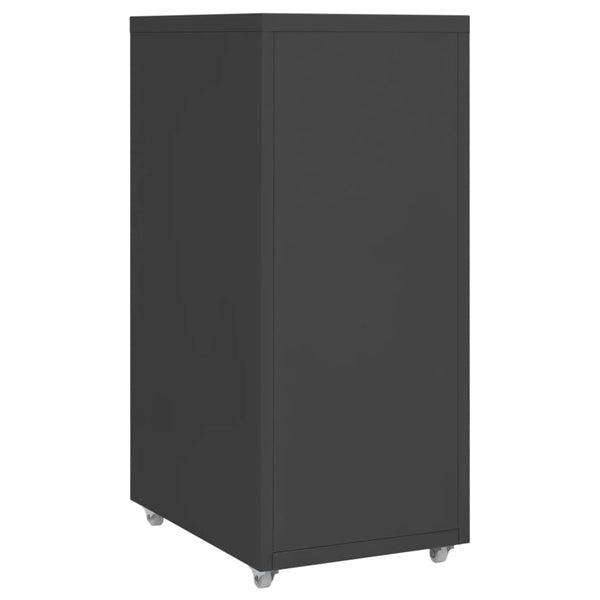 Rollbarer Aktenschrank Anthrazit Metall