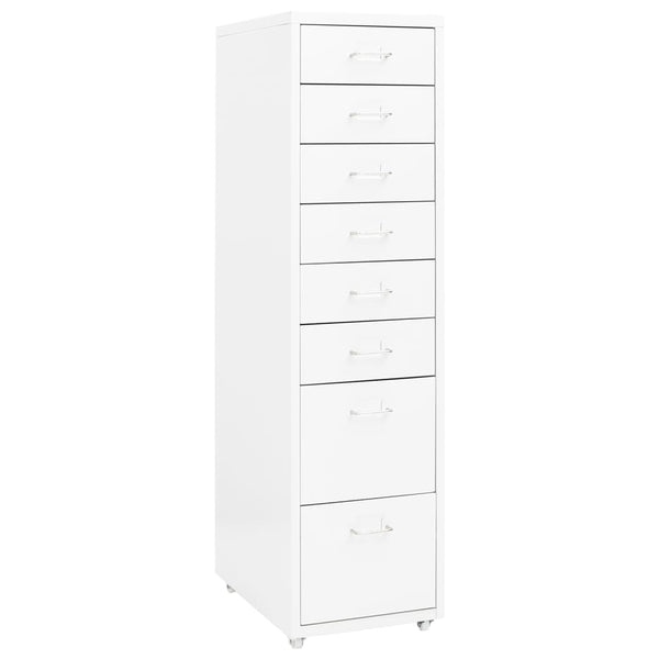 Rollbarer Aktenschrank Weiß Metall