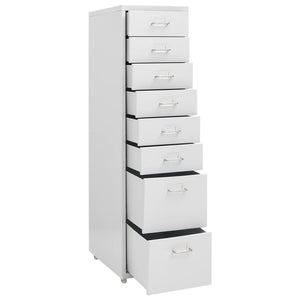 Rollbarer Aktenschrank Grau Metall