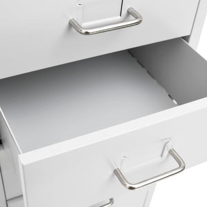 Rollbarer Aktenschrank Grau Metall