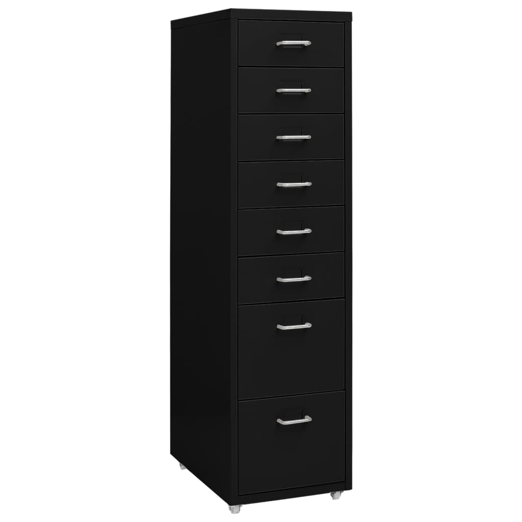 Rollbarer Aktenschrank Schwarz, Metall