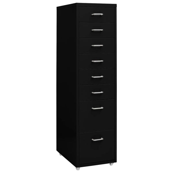 Rollbarer Aktenschrank Schwarz, Metall