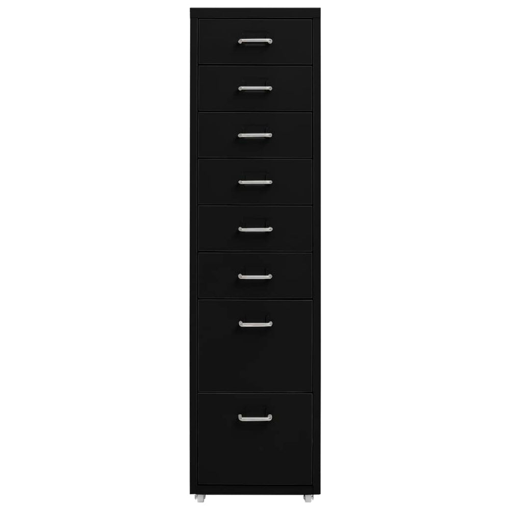 Rollbarer Aktenschrank Schwarz, Metall