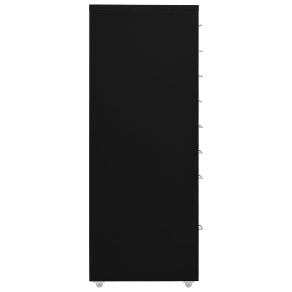 Rollbarer Aktenschrank Schwarz, Metall