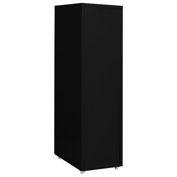 Rollbarer Aktenschrank Schwarz, Metall