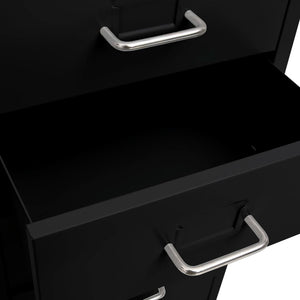 Rollbarer Aktenschrank Schwarz, Metall