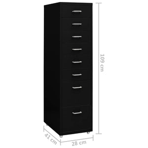 Rollbarer Aktenschrank Schwarz, Metall
