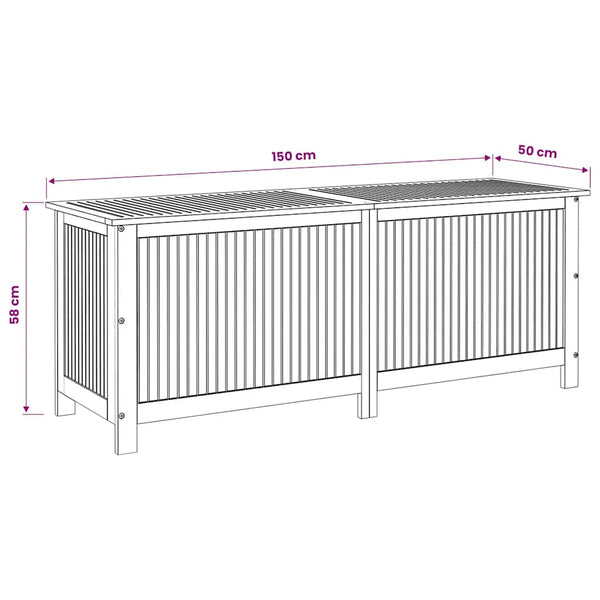 vidaXL Garden Storage Box 150x50x58 cm Solid Acacia Wood
