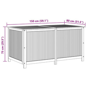 vidaXL Garden Storage Box 150x80x75 cm Solid Acacia Wood