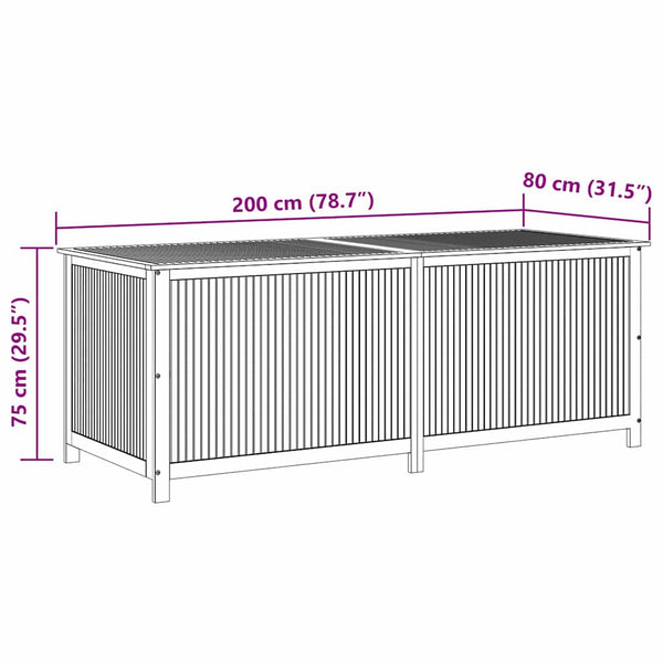 vidaXL Garden Storage Box 200x80x75 cm Solid Acacia Wood