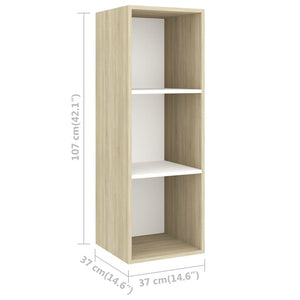 vidaXL 3-Piece TV Cabinet Set White Sonoma Oak Engineered Wood