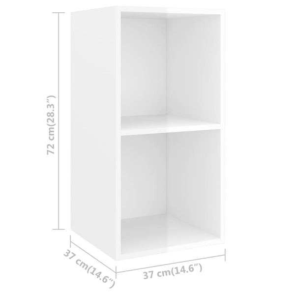 vidaXL 3-Piece TV Cabinet Set High Gloss White Engineered Wood