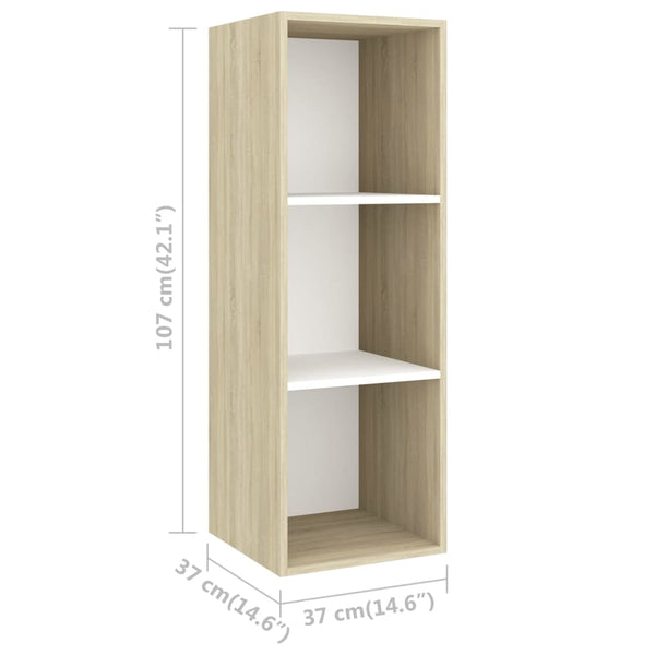 vidaXL 3-Piece TV Cabinet Set White Sonoma Oak Engineered Wood