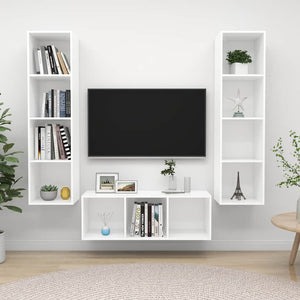vidaXL 3-Piece TV Cabinet Set White Engineered Wood