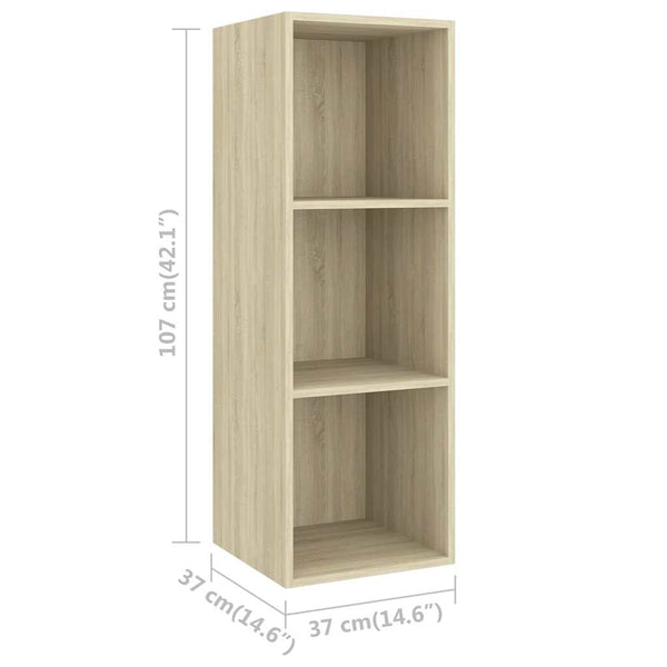 vidaXL 3-Piece TV Cabinet Set Sonoma Oak Engineered Wood