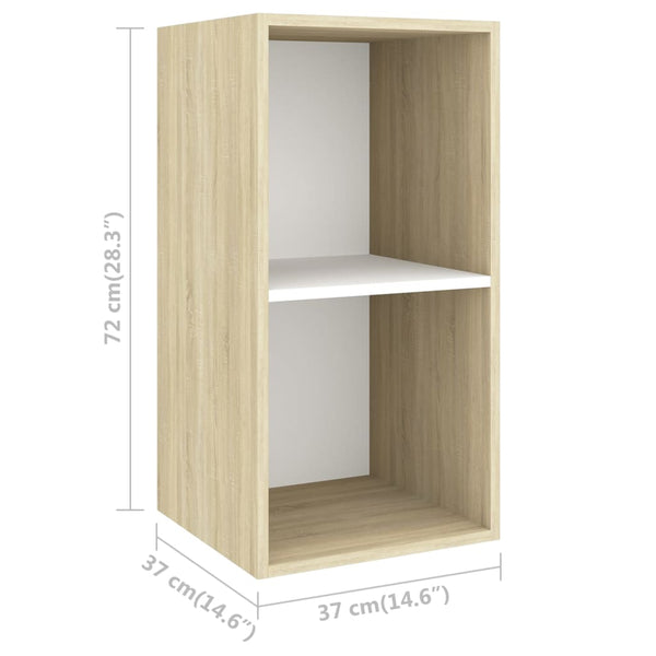 vidaXL 4-Piece TV Cabinet Set White Sonoma Oak Engineered Wood