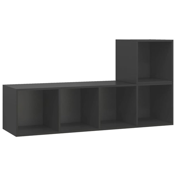 vidaXL 2-Piece TV Cabinet Set Grey Engineered Wood