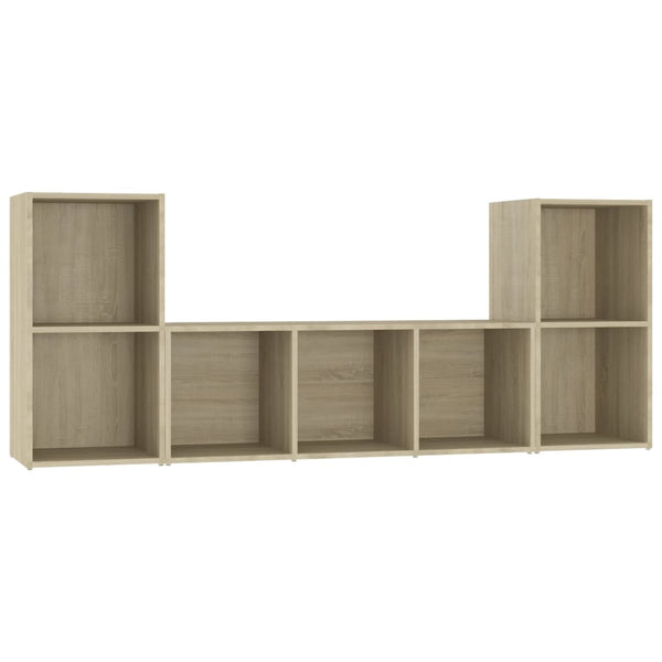 vidaXL 3-Piece TV Cabinet Set Sonoma Oak Engineered Wood
