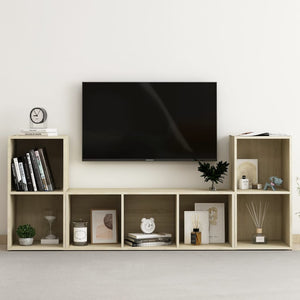 vidaXL 3-Piece TV Cabinet Set Sonoma Oak Engineered Wood