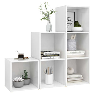 vidaXL 3-Piece TV Cabinet Set White Engineered Wood
