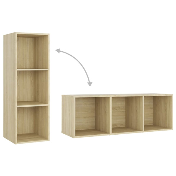 vidaXL 3-Piece TV Cabinet Set Sonoma Oak Engineered Wood