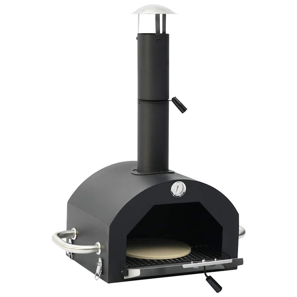 vidaXL 3-in-1 Outdoor Pizza Oven & Grill Black