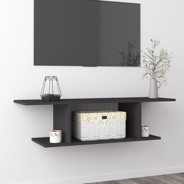 vidaXL TV Wall Cabinet Grey 103x30x26.5 cm