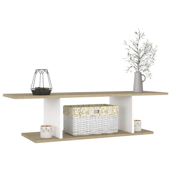 vidaXL Wall-mounted TV cabinet White Sonoma Oak 103x30x26.5 cm