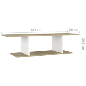 vidaXL Wall-mounted TV cabinet White Sonoma Oak 103x30x26.5 cm