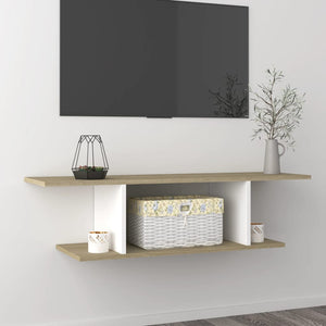 vidaXL Wall-mounted TV cabinet White Sonoma Oak 103x30x26.5 cm