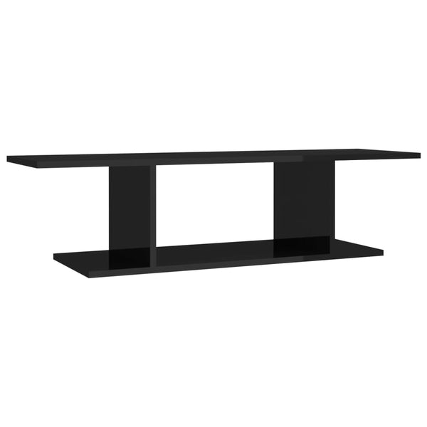 vidaXL High Gloss Black TV Wall Cabinet 103x30x26.5 cm