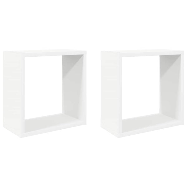 vidaXL Cube Shelves 2 pcs White 30x15x30 cm