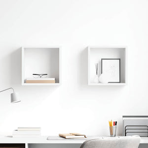 vidaXL Cube Shelves 2 pcs White 30x15x30 cm