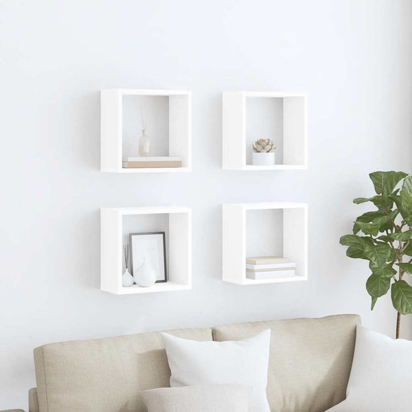 vidaXL Cube Storage Units 4 pcs. White 30x15x30 cm