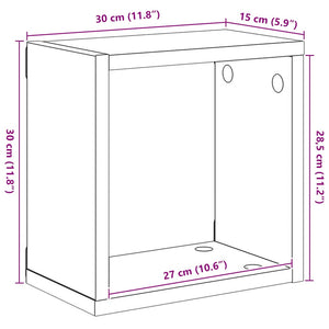 vidaXL Cube Storage Units 2 pcs Grey 30x15x30 cm