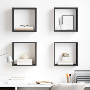 vidaXL Cube Shelves 4 pcs. Gray 30x15x30 cm