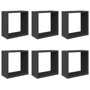 vidaXL Cube Shelves 6 pcs. Grey 30x15x30 cm