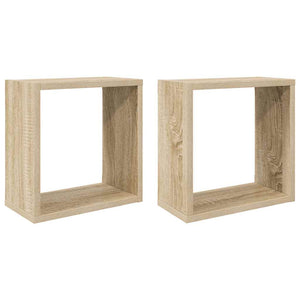 vidaXL Cube Shelves 2 pcs Sonoma Oak 30x15x30 cm