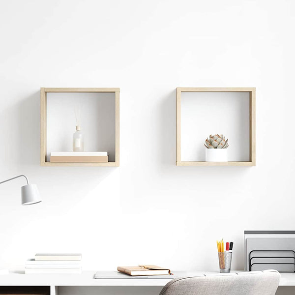 vidaXL Cube Shelves 2 pcs Sonoma Oak 30x15x30 cm