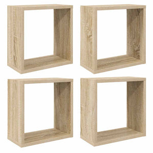 vidaXL Cube Shelves 4 pcs Sonoma Oak 30x15x30 cm