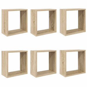 vidaXL Cube Shelves 6 pcs. Sonoma Oak 30x15x30 cm